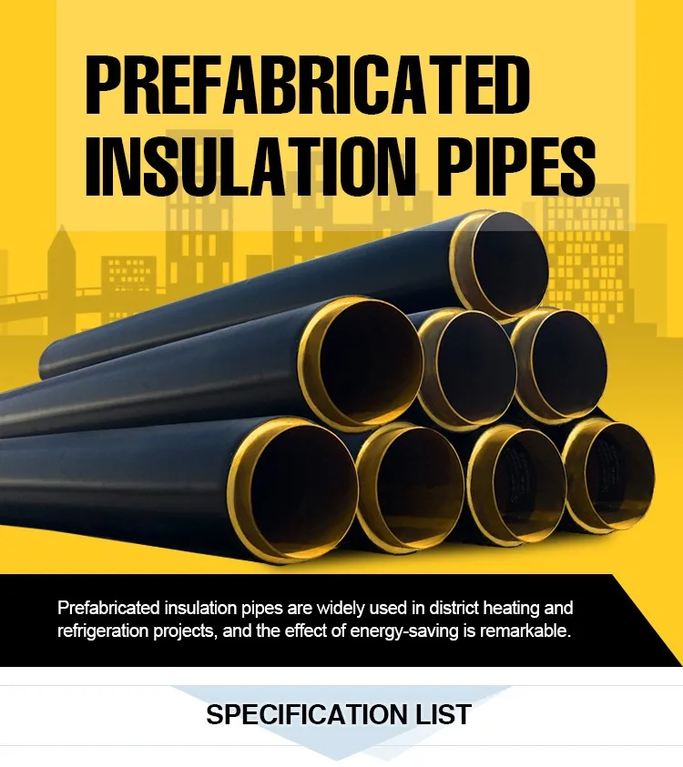 Hdpe Jacket Preinsulated Polyethylene Pipe Underground Insulation