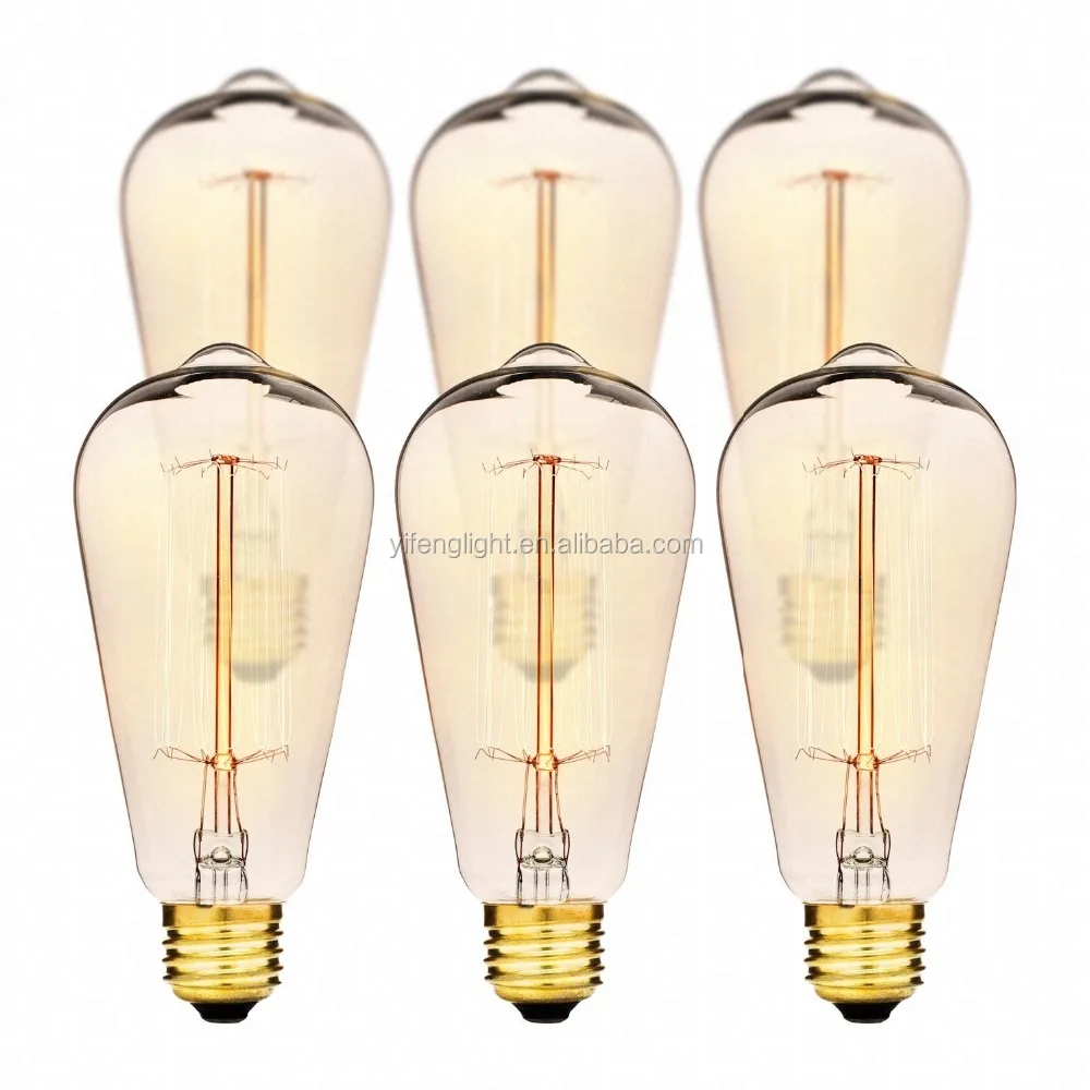 2016 hot sales Edison lamp led edison lamp Vintage Squirrel Cage Filament Bulbs, 60W ST64 E27 Edison Light