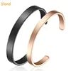 promotion open bangle plating color C shaped personalized word stainless steel engraved cuff bracelet