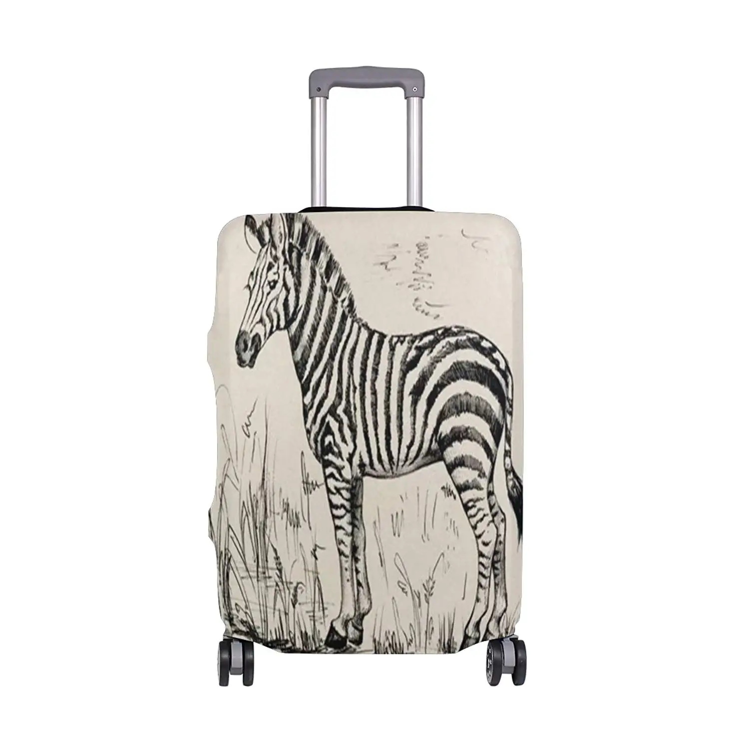 Luggage Protective Covers with Zebra Stripes Washable Travel Luggage Cover 18-32 Inch