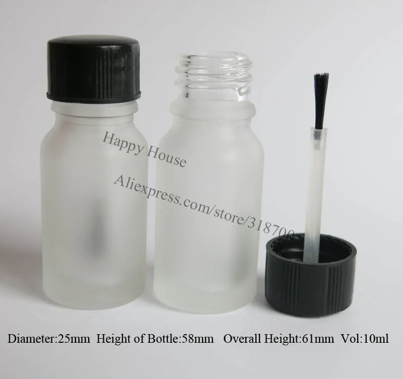 360 x 10ml Frost Glass Bottle 10cc Glass Nail Polish Oil Bottle 1 3OZ Glass Oil