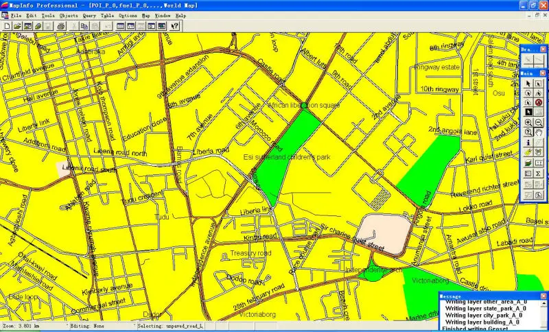 الخريطة الرقمية Mapinfo Esri غانا Shp تنسيق نظم المعلومات