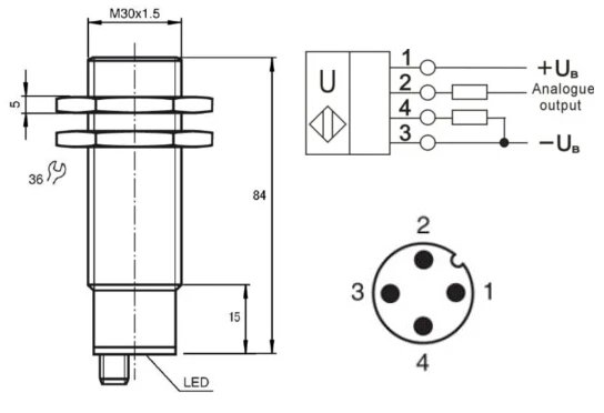 Ultrasonic Sensor Waterproof Position Sensor (UB1500-30GM-E4-V1)