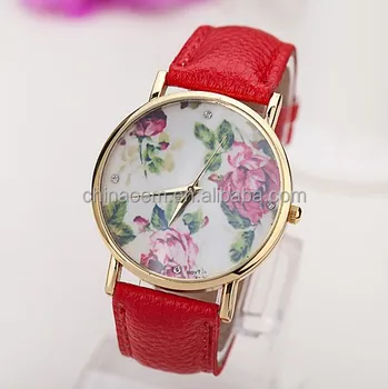 Ebay Hot Sale Geneva Rose Flower Watch 