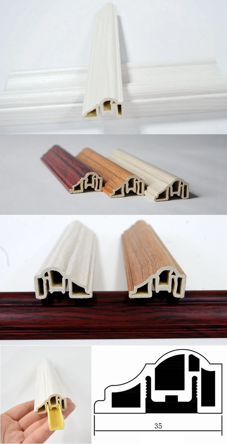 Free sample composite mouldings interior decorative custom pvc decorative strip wpc crown molding