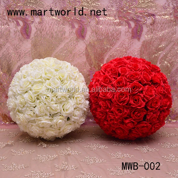 Wholesale Ivory Fabric Decorative Artificial Flower Ball For Wedding