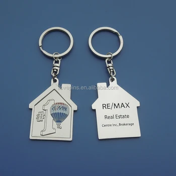Remax Real Estate House Shaped Metal Keychain Promotional Remax Real Estate House Shaped Metal Keychain