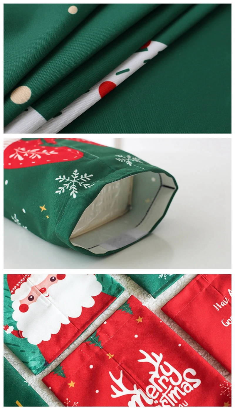 Factory custom full version printing Christmas special cotton and linen tissue box with stock sample supply