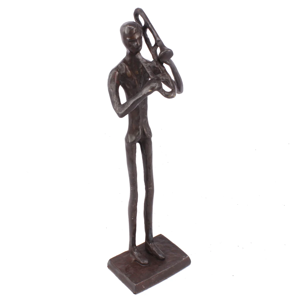 Cast Iron Bronze Sculpture Music Metal Figurines For Home Decor The