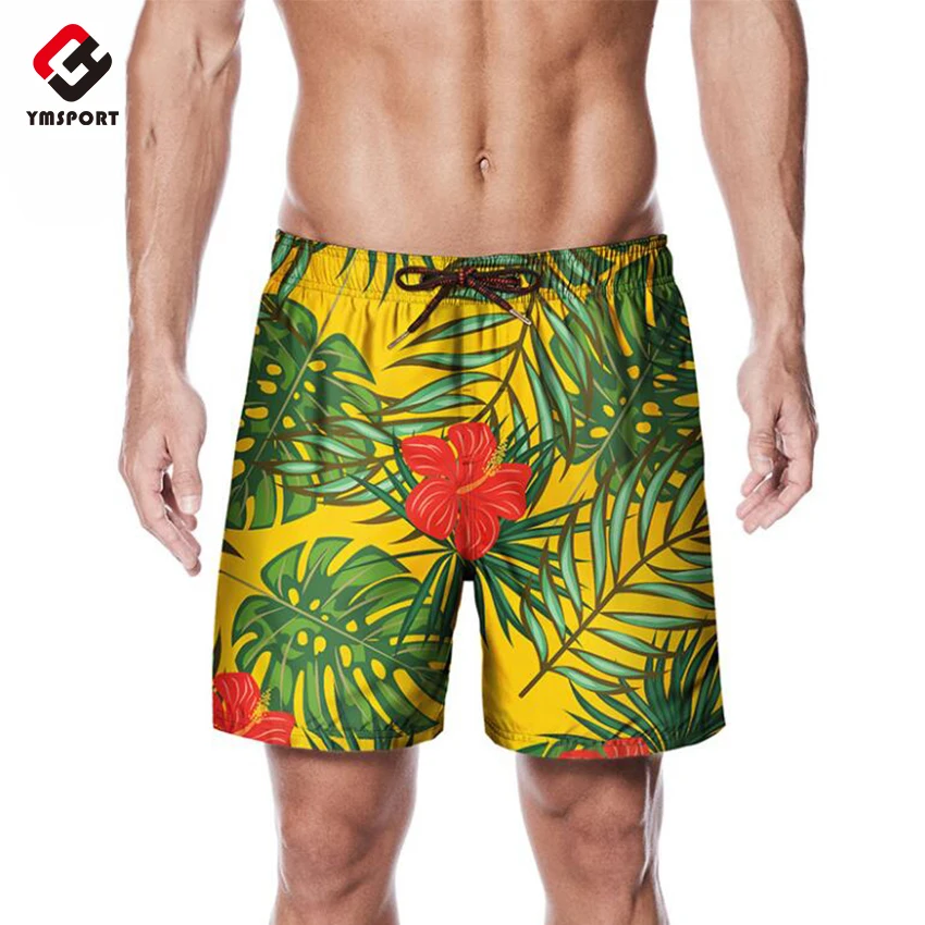 Sunshine Red Maple Leaves Mens Beach Shorts Elastic Waist Pockets Lightweight Swimming Board Short Quick Dry Short Trunks