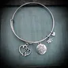 All We Need is Love Adjustable Bangle Bracelet silver tone