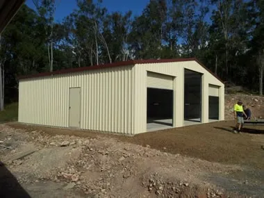 Precio más bajo de metal de acero garaje/gran taller de acero cobertizo