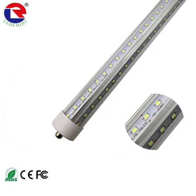 hot sale 270 beam angle dual rows 8foot t8 led replacement for 8 ft fluorescent 60w Vshape