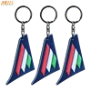 Custom OEM key Holder PVC Rubber Flag Keychain Custom PVC Keyring