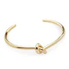 2019 New Design Valentine's Day Lady Accessories Custom Trendy 18K gold plated Bangle bracelet Brass Love Knot Cuff Bangle