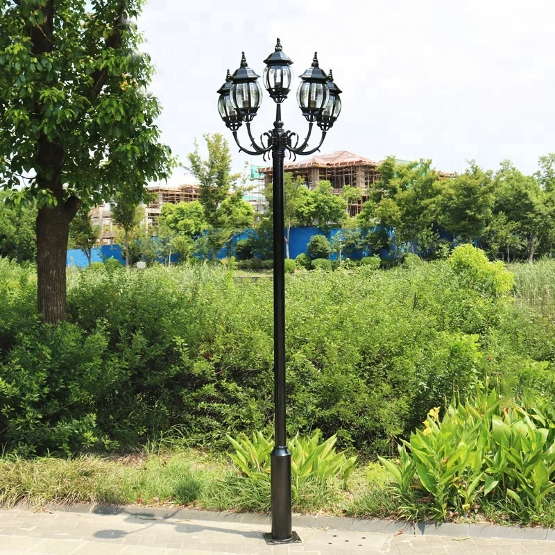 Street Decorative Application 5 Lights Lantern Cast Iron Garden Light