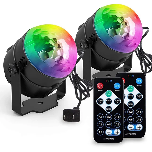 Sound Activated Disco Ball Party Lights 7 Colors LED Strobe Lights Home Dance Birthday Party Bar Club Wedding Stage DJ Light
