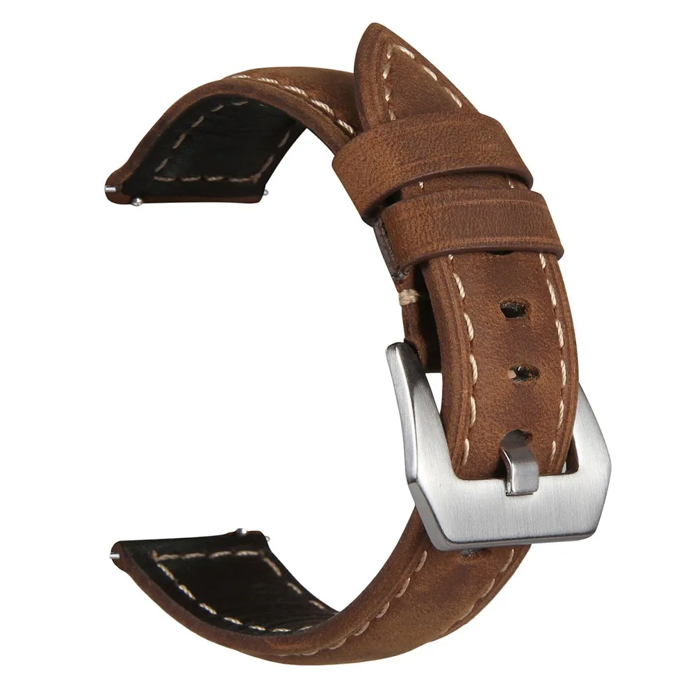 Genuine Smart Watch Bracelet Quick Release Leather Watch Band Strap