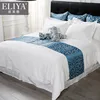 Hotel bedding bed runner set customized 100% cotton silk jacquard hotel