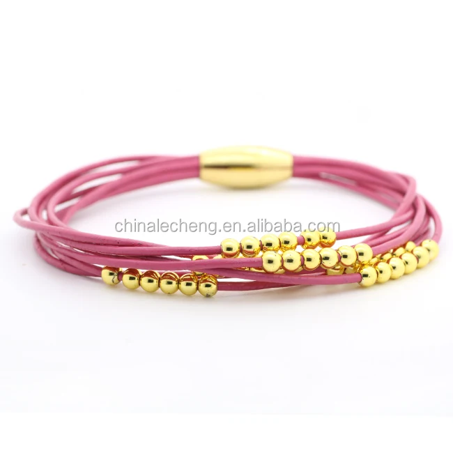 Latest Trend Charm Beaded Teen Leather Kids Bracelet Hand Buy Leather