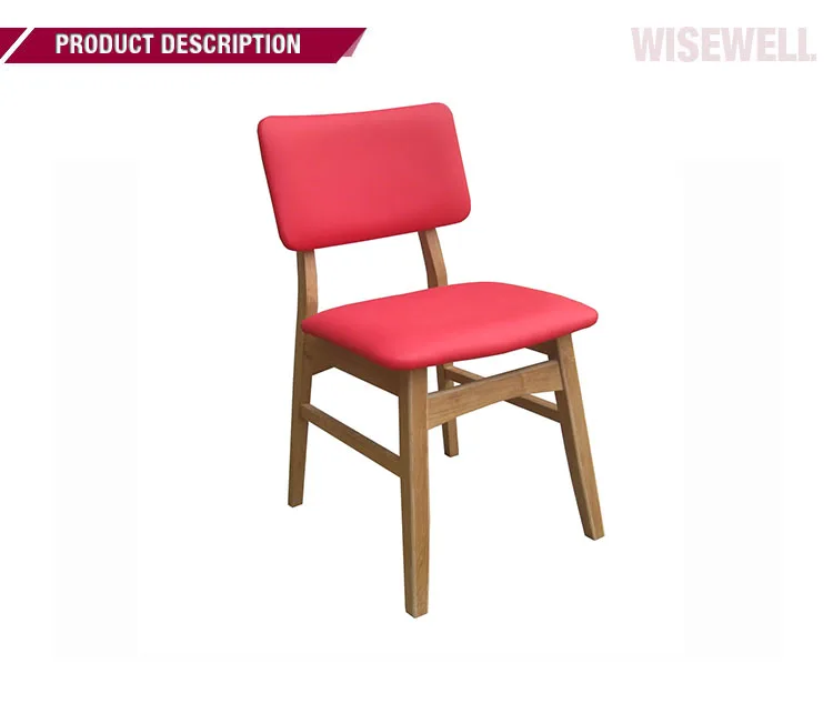 (W-C-1729) oak wooden restaurant chair with PU padded seat