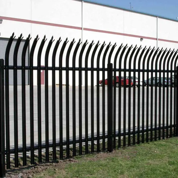 W Pale Black Coating Steel Palisade Fence With Long Bending Top ...