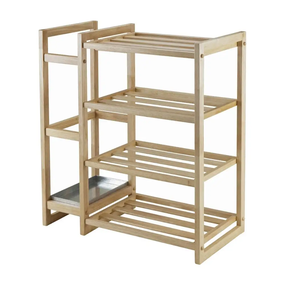 4 Holders Brown Painted Indoor Style Wooden Umbrella Stand For Sale