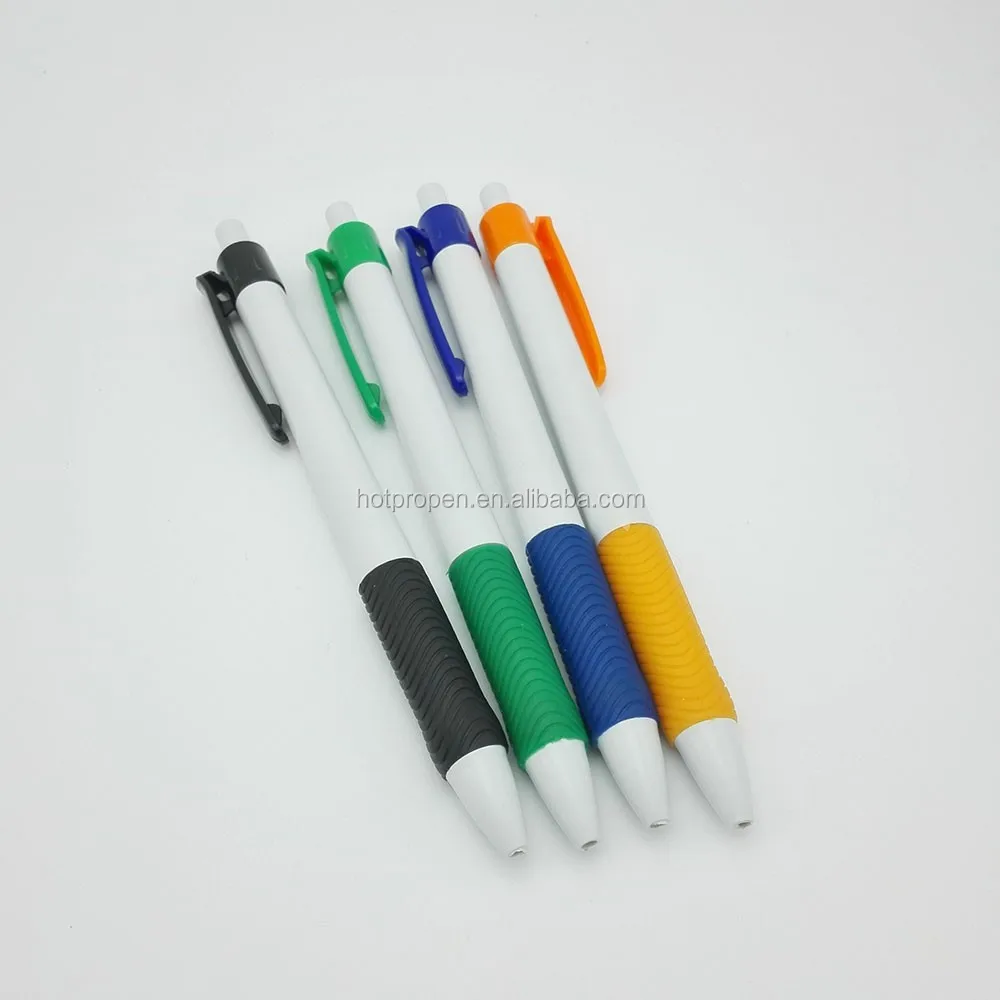 easy caneta logo personalizadas廉价pense柔软防滑细衬橡胶握把白色