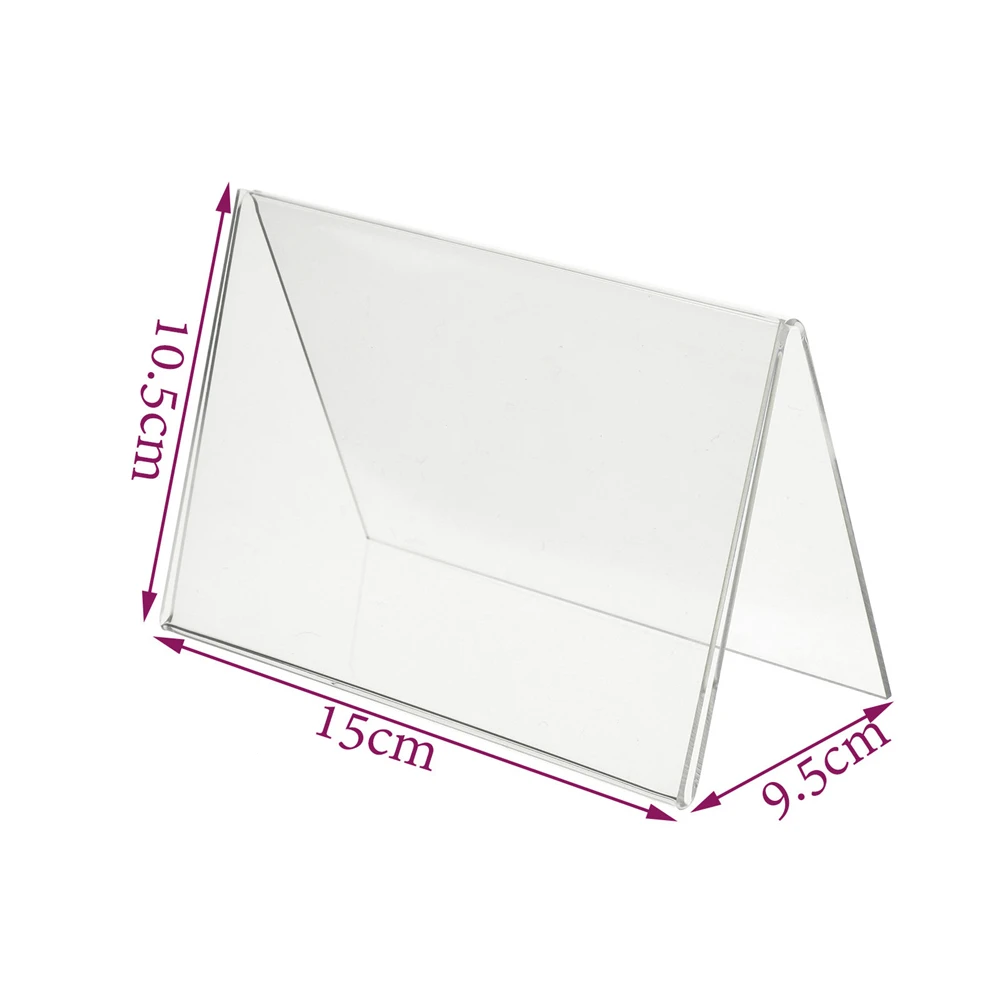 3x Clear Menu Show card Name Place Table Setting Display Tent Stand Holders 