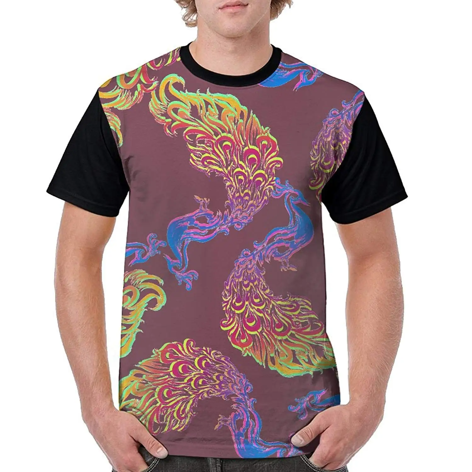 INTERESTPRINT Childs T-Shirt Peacock Feather XS-XL