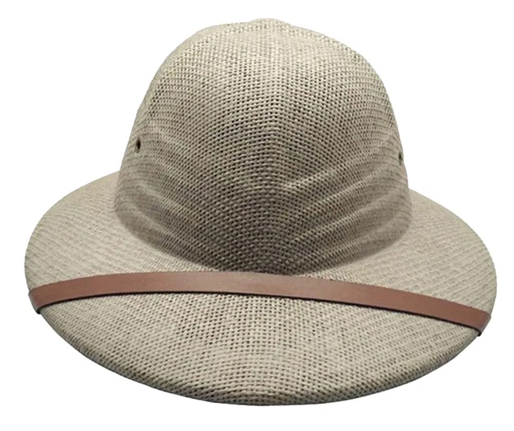 Men Women Outdoor Hard Straw Hiking Hat Helmet Sun Hat Safari Pith