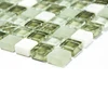 Mosaic Network Mosaic Tile Square Crystal Stone Mix Green Matte Glass Wall Tile