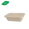 700ml biodegradable T buckle solid bamboo pulp paper storage box oil-proof disposable container lunch box