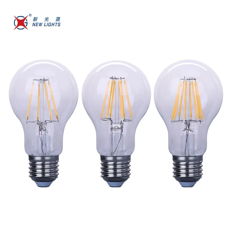 C35 A60 G45 G80 G125 ST64 T45 6W dimmable led filament bulb light, 4W 6W 8W 10W 12W 15W led filament bulb e27