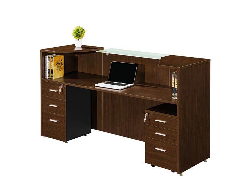 Chinese Modern Office Furniture Wooden Front Reception Table