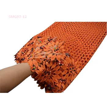 orange lace material