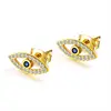 Jewelry Gold Plated Sterling Silver Turkish Evil Eye Stud Earring