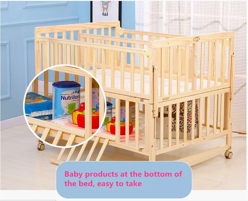 Best Selling Home Furniture Baby Product Wooden Double Baby Cot/adult