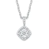 OEM Customize Rhodium Plated White CZ AAA Rhythm Illusion Set Diamond Square Silver Pendant Jewelry With Prong Setting