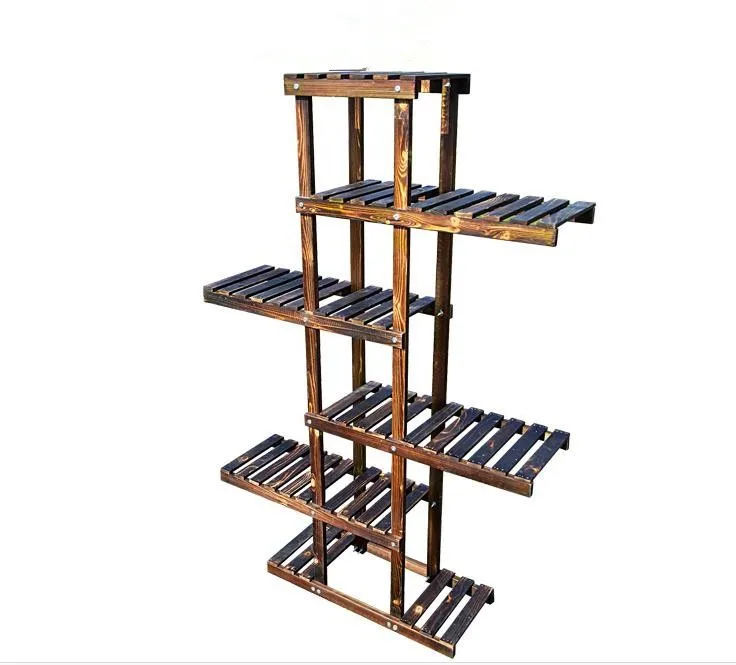 Jardín al aire libre de madera flor estante de madera-Maceteros para