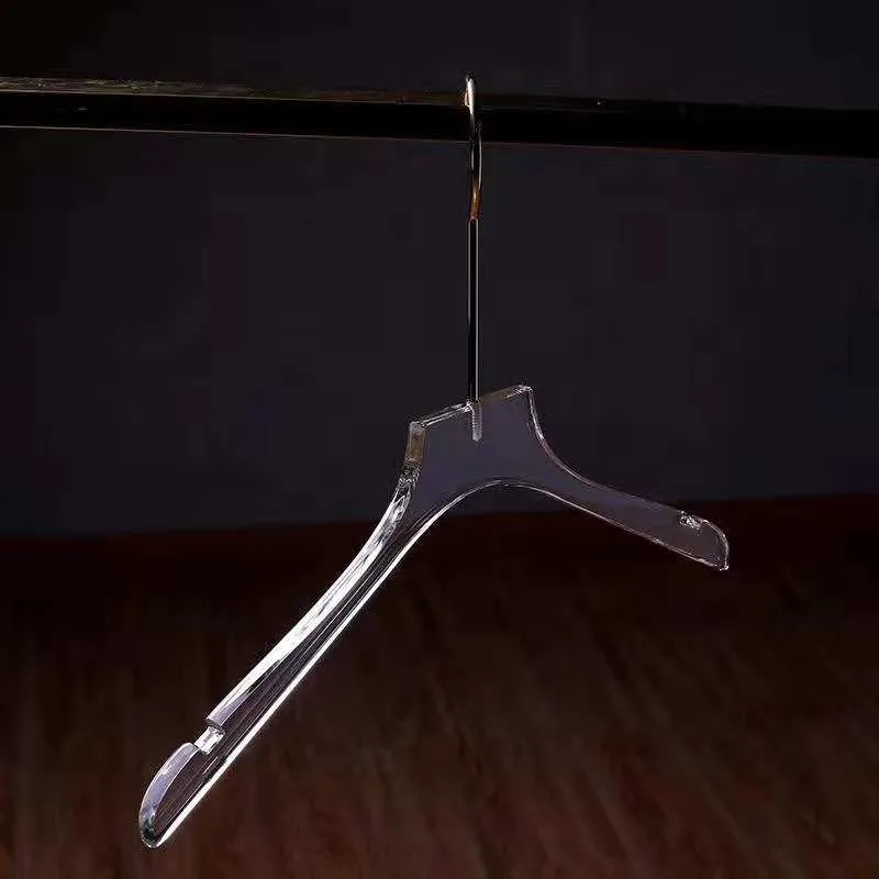Wholesale Custom Logo Luxury Clothes Hanger Plastic Transparent Acrylic