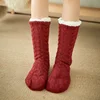 soft winter socks warm fleece lining knit non slip winter socks
