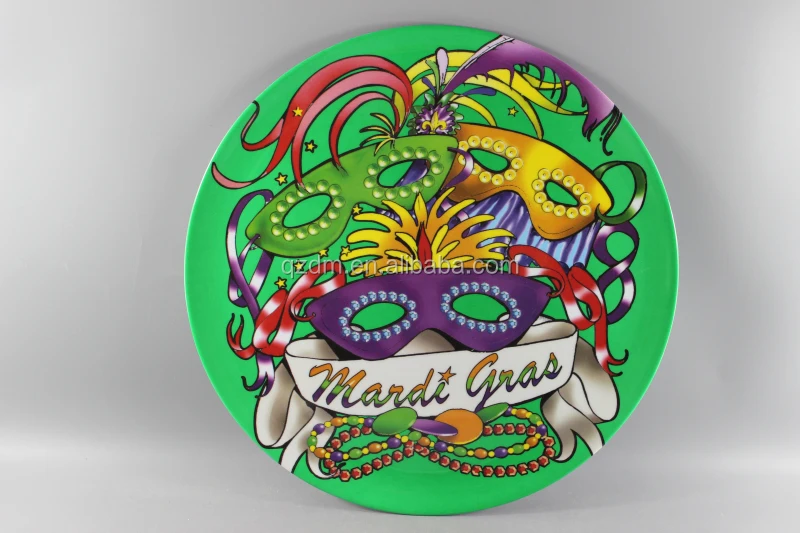 Big Plate Plastic Dinner Plate Mask Logo 35CM