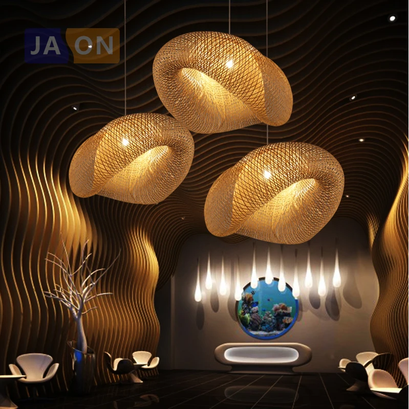 
led e27 Southeast Asia Iron Bamboo Handwork LED Lamp LED Light.Pendant Lights.Pendant Lamp.Pendant light For Dinning Room Store 