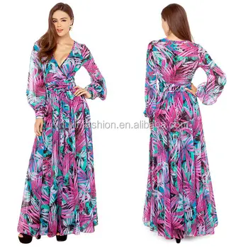 Long Sleeve Floral Print Dresses