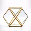 Glass Micro Landscape Decor Holder Terrarium Container Bottle Candlestick , geometric glass rose gold container
