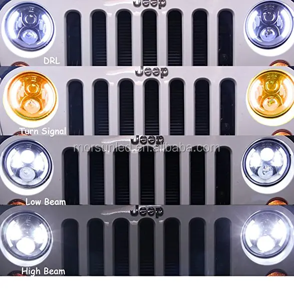 7 Inch Motorcycle Led Headlight Drl Turn Signal Light For Wrangler Jl