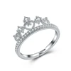 New design adjustable sterling silver 925 jewelry crown tiara CZ rings