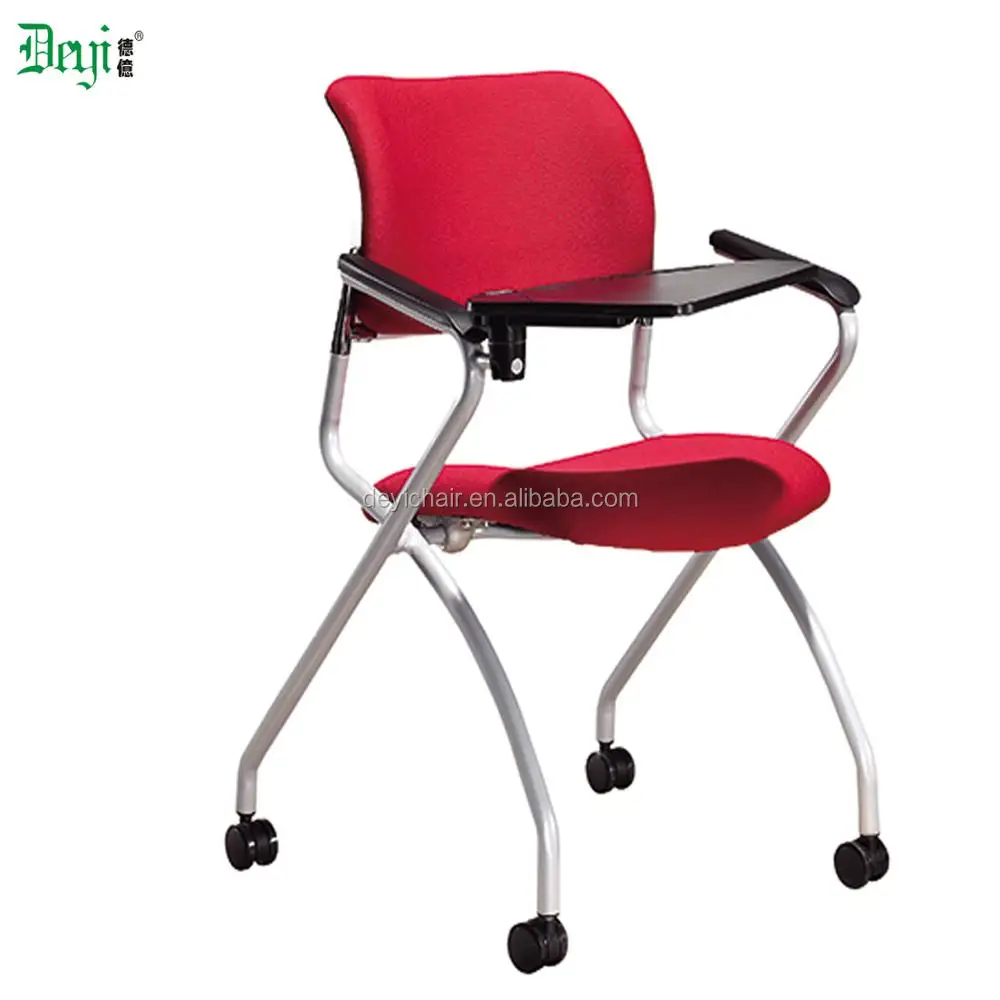 Low Back Nylon Casters With Writing Pad And Armrest Student Chair
