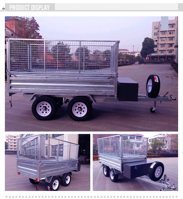 Farm Use Galvanised Heavy Duty Tandem Utility Trailer With Ramp